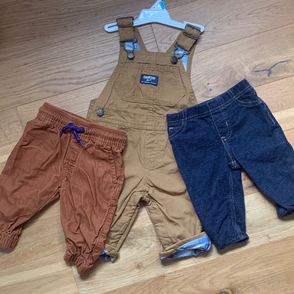 6 month baby pants overalls bundle
